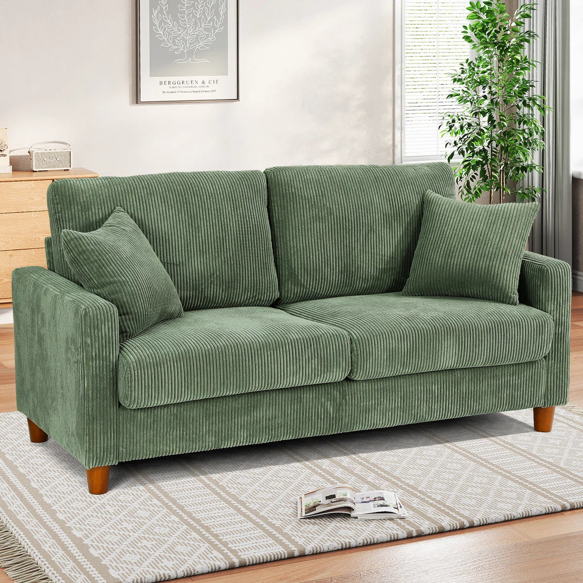 2-seater corduroy sofa