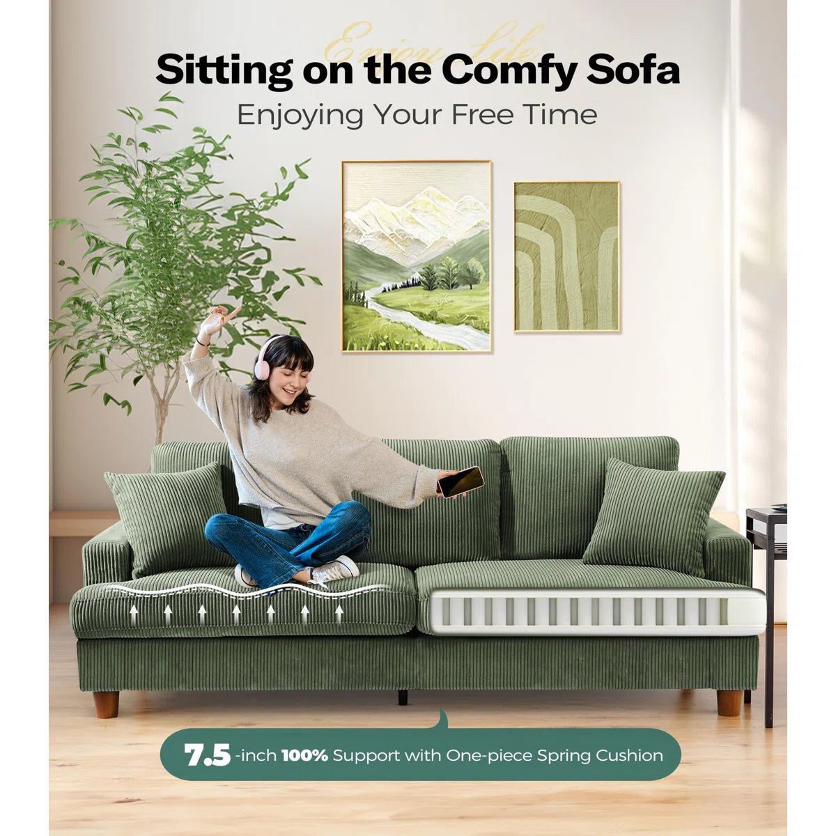 Hillburn 87'' Upholstered Sofa