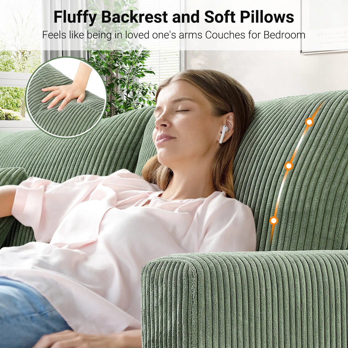2-seater corduroy sofa