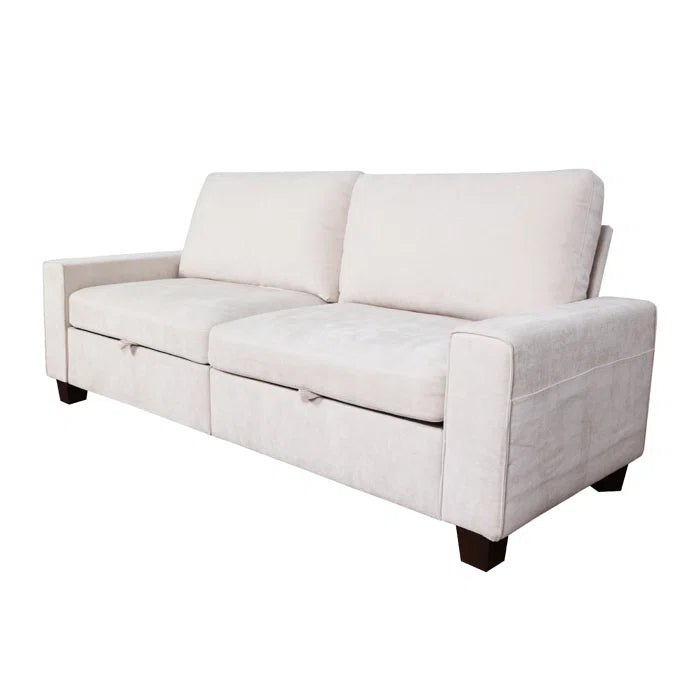 88'' W Upholstered Hidden Storage Sofa with Reversible Cushions & Removable Cover Chenille Loveseat