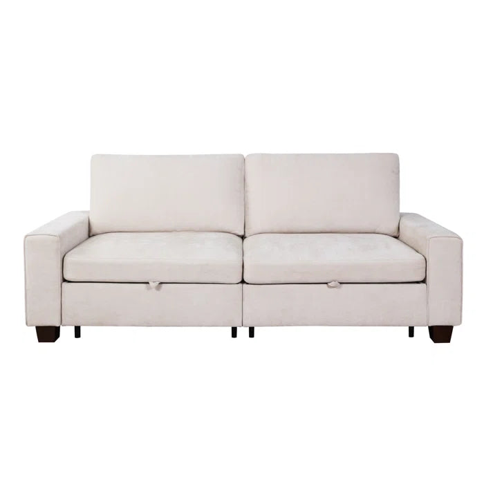 88'' W Upholstered Hidden Storage Sofa with Reversible Cushions & Removable Cover Chenille Loveseat