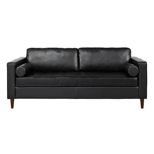 Purtell 82.25" Faux leather Square Arm Sofa