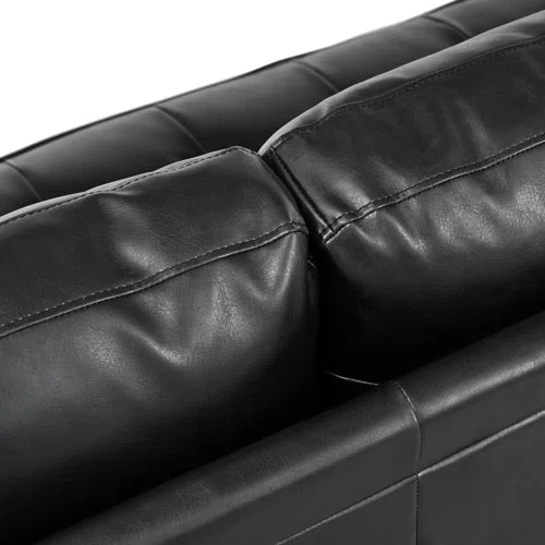 Purtell 82.25" Faux leather Square Arm Sofa