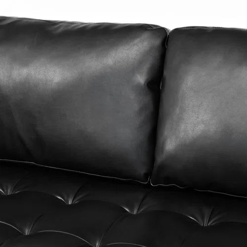 Purtell 82.25" Faux leather Square Arm Sofa