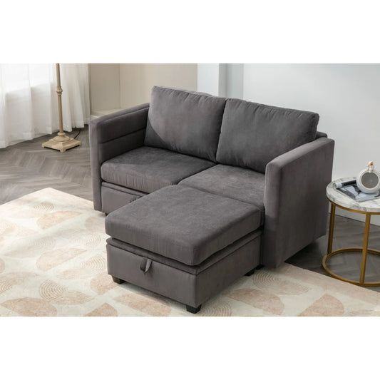 Toxi 58.26" Upholstered Loveseat with Ottoman